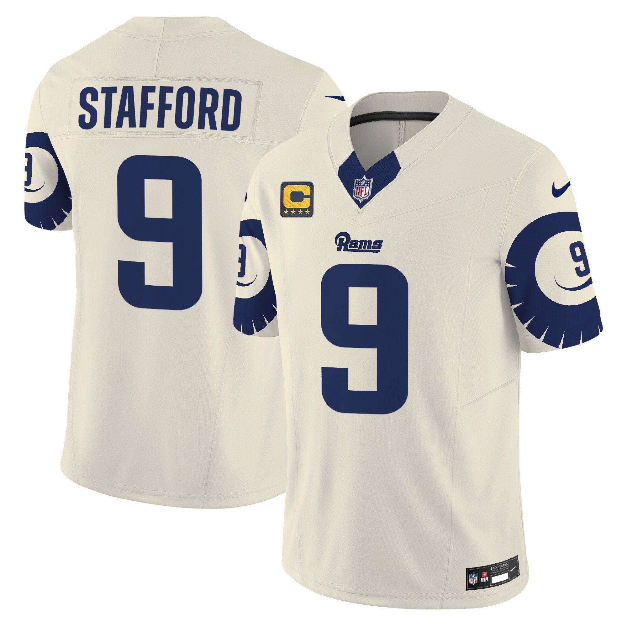 Men Los Angeles Rams #9 Stafford Cream 2024 Nike Special Vapor Limited NFL Jersey